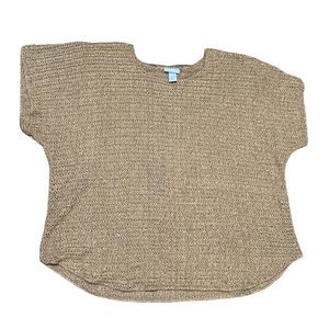 Catherines Women’s Brownish Gold Short Sleeve Mesh Blouse Size 4X